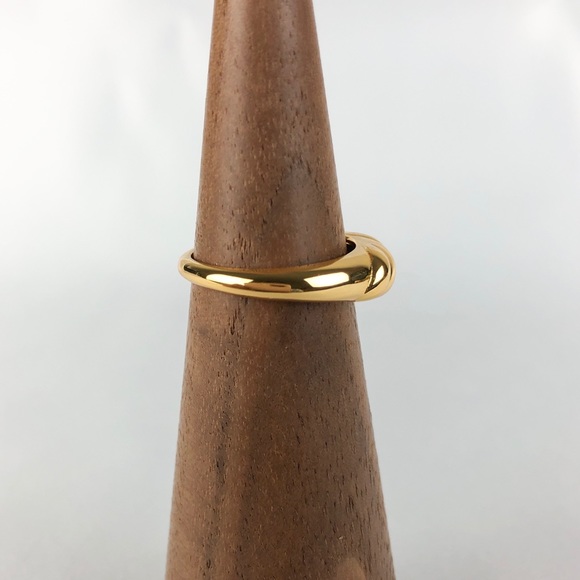 18k gold plated sterling silver croissant ring - Picture 3 of 3
